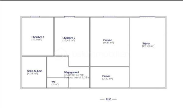 Appartement de 69 m²