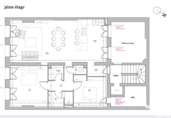 Appartement 3 pièces de 84 m² à Bordeaux (33000)