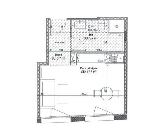Appartement 1 pièce                                        - 44000 Nantes - MALAKOFF Réf : 12165