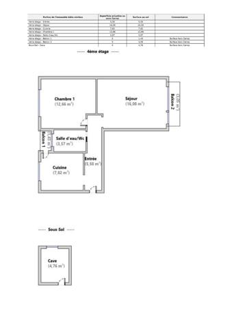Appartement T2 , rénové totalement , cuisine équipé , balcon , cave et place de parking privative , classé D , 4ieme étage avec ascenseur