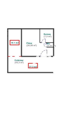 Local commercial Saint Ouen L Aumone 44 m2