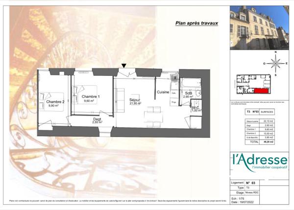Appartement Orleans 3 pièce(s) 48.2 m2