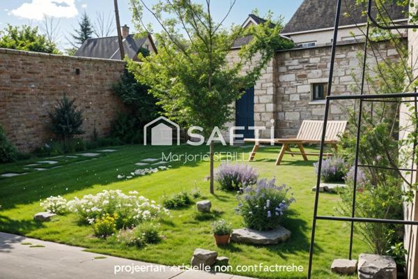 Maison 3 pièces, jardin et garage, fort potentiel