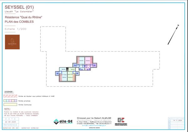 Appartement T3 de 67,31m² à vendre à SEYSSEL (01) avec terrasse et proche du Rhône. En train à 1 heure de Lyon et 45 mn de Genève.