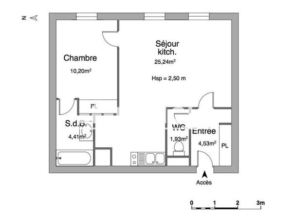 Location Appartement 2 pièces 46.3 m² - 15 RUE DU GAL DE GAULLE Guingamp 22200