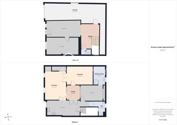 Maison de ville de 142m², 3 chambres et un garage de 47m²