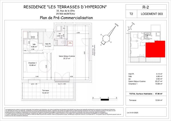 Vente                                                      Appartement
                        
                     2 pièces                      47 m2                     à Morteau