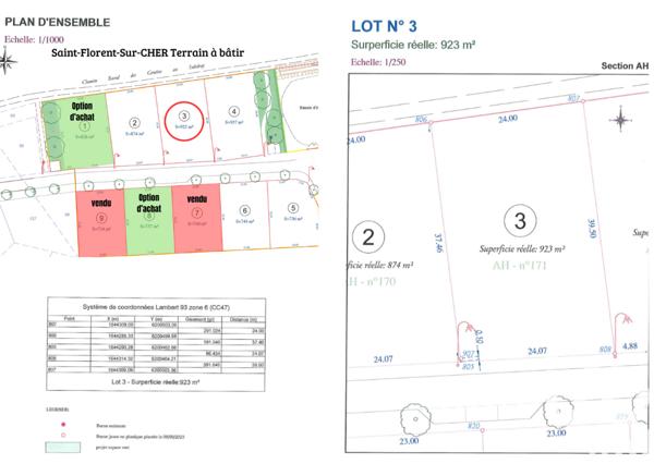 Terrain à vendre 923 m² Saint-Florent-sur-Cher