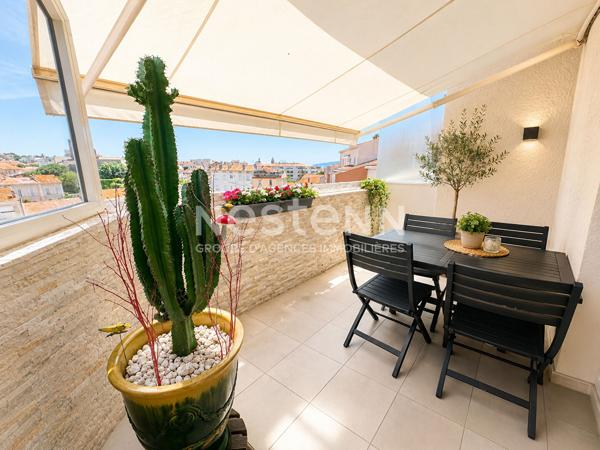 A vendre  à Saint Raphaël, appartement 4 pièces dernier étage en centre ville avec garage