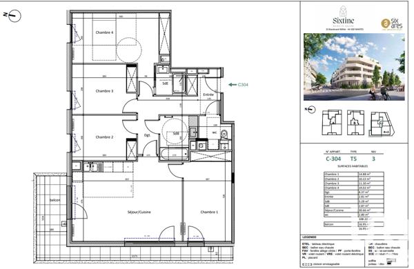 Appartement à vendre 6 pièces 109 m² Nantes