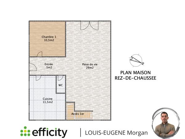 Maison 5 pièces - 93 m² Exclusivité efficity