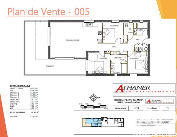 Appartement à vendre 4 pièces 103 m² Latour-Bas-Elne
