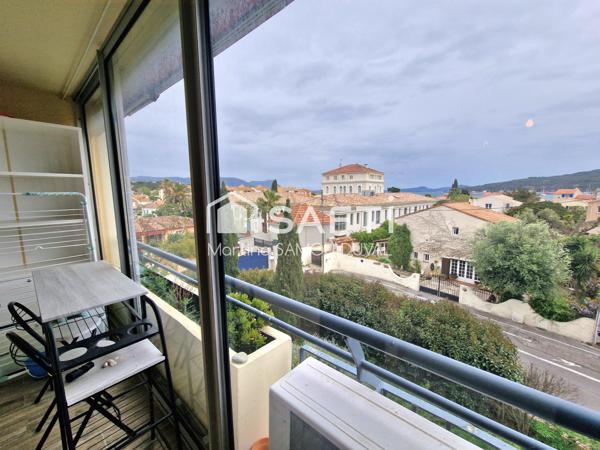 Les Sablettes, T2 vue mer à proximité immédiate des commerces et de la plage, à 5mn de la corniche de Tamaris