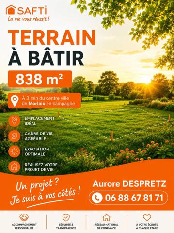 TERRAIN À BÂTIR – 838 m²