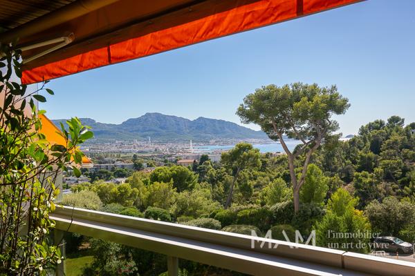 T4/5 de PRESTIGE "CARRÉ d'OR" 13008 - 2 TERRASSES - VUE MER dans un ÉCRIN de NATURE PRÉSERVÉE.