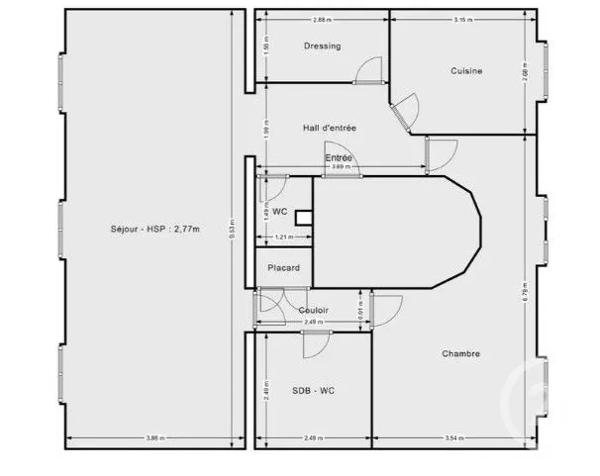 Appartement F3 à vendre  2 pièces - 84,32 m 2   NEUILLY SUR SEINE  - 92