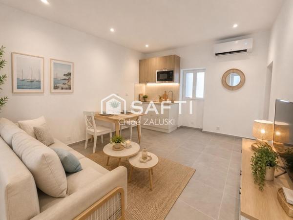 Studio refait à neuf, triangle d'or à 50m de la mer