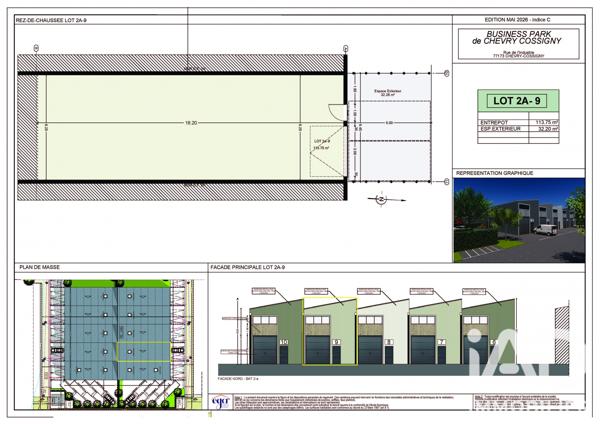 Murs commerciaux  à vendre 114 m² Chevry-Cossigny
