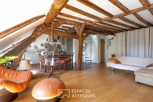 Duplex en dernier étage sous les toits Place des Vosges