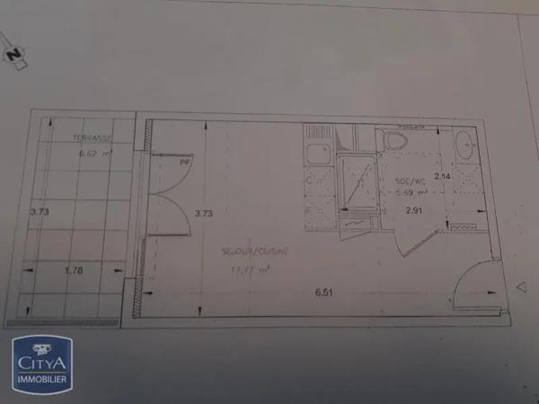 Appartement à louer 1 pièce 23.46m²