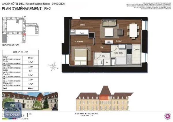 Appartement à louer 2 pièces 43.4m²