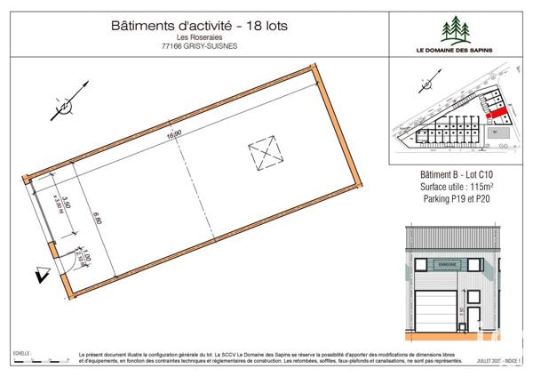 Local d’activité à vendre 115 m² Grisy-Suisnes