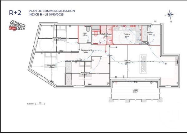 Appartement T4 à vendre  4 pièces - 81,14 m2 CAVALAIRE SUR MER - 83