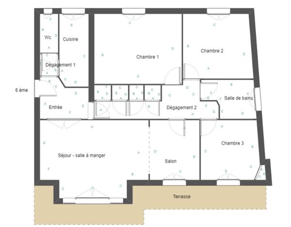 Becon les buyères- Bel appartement familial de caractère 92 m² sans vis à vis