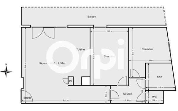 Appartement à vendre    3 pièces • 59 m2 Montpellier