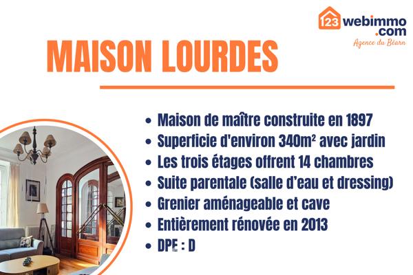 Maison de maître 340 m² à Lourdes 65100