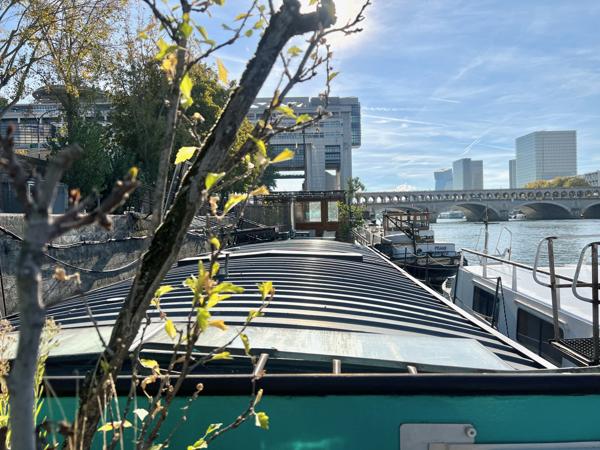 Paris (75012) Grand loft familial avec terrasse panoramique aménagé dans une péniche navigante