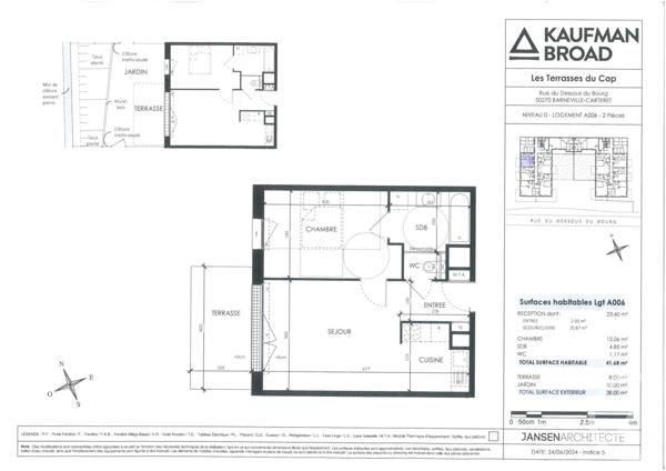 Appartement F2 à vendre  2 pièces - 41,68 m2 BARNEVILLE CARTERET - 50