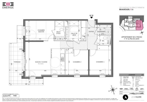 Appartement F4 à vendre  4 pièces - 104,06 m2 BEAUSOLEIL - 06