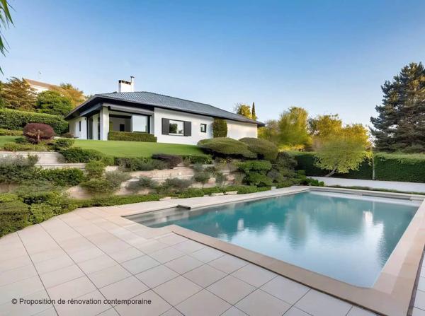 SAINT DIDIER AU MONT D'OR, MAISON DE 200 M2 UTILES SUR TERRAIN DE 1816 M2 AVEC VUE EXCEPTIONNELLE ET PISCINE
