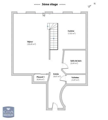 Appartement à louer 3 pièces 63.19m²