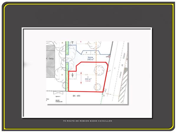 A VENDRE CAVAILLON TERRAIN Constructible 433 m²