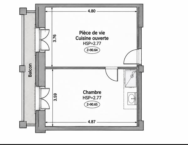 Appartement à vendre 2 pièces 36 m² Villeneuve-de-Marsan