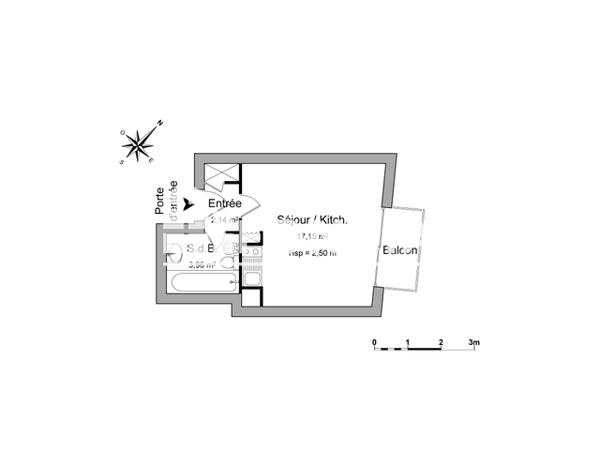 Location Studio 23.25 m² - 12 RUE DANIELE CASANOVA Chartres 28000