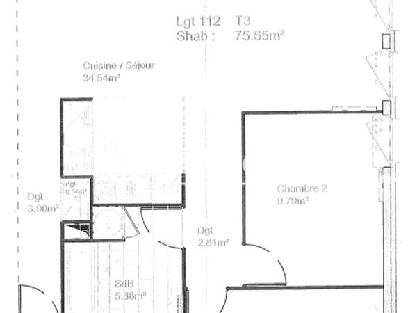 Location Appartement 3 pièces 75.65 m² - 3 RUE PAUL LAFARGUE Lille 59000
