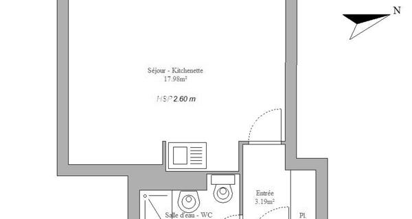 Location Studio 24.14 m² - Bourg-la-reine 92340