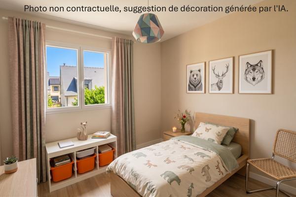 MAISON TRES LUMINEUSE avec 3 CHAMBRES, coin bureau, jardin et garage.
