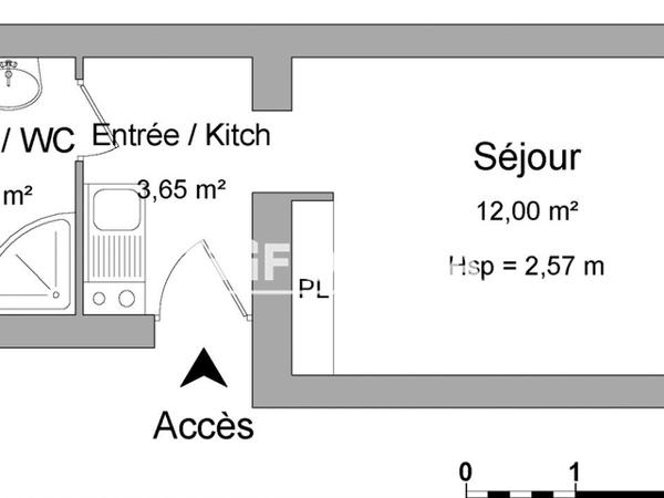 Location Studio meublé 19.6 m² - 26 RUE JEAN-JACQUES ROUSSEAU Le Havre 76600