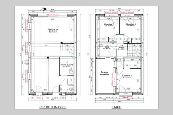 Maison neuve 3 chambres 100,71 m2 avec terrain de 248 m2
