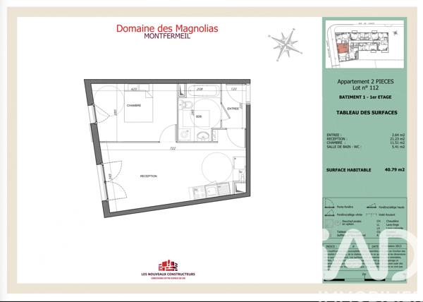 Appartement à vendre 2 pièces 40,79 m² Montfermeil