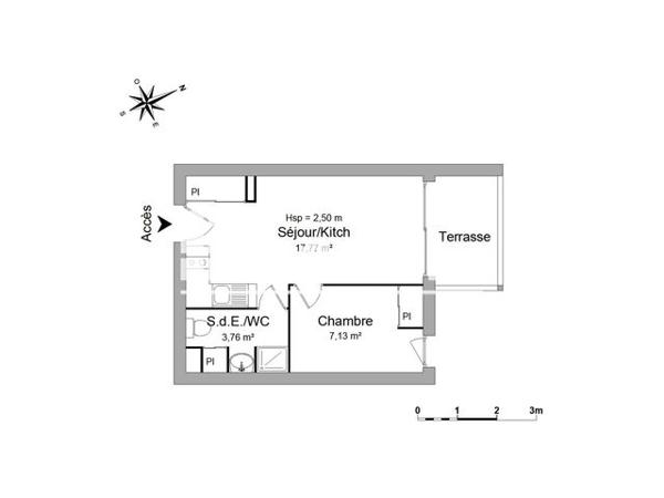 Location Studio 28.66 m² - ALLEE DU PARC BELLEVUE Boucau 64340