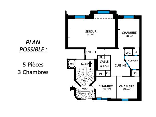 Appartement 4 pièces - 90 m² Bien prestige