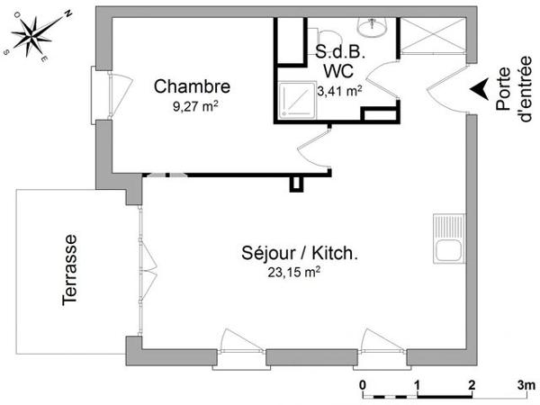 Location Appartement 2 pièces 35.8 m² - 15 AV. DE LA FONTAINE COUVERTE Thonon Les Bains 74200