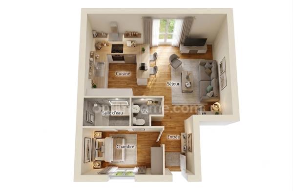 Appartement à vendre 2 pièces avec JARDIN, LE PLESSIS BOUCHARD (95) sans charges, place de parking, gare RER C/ligne H