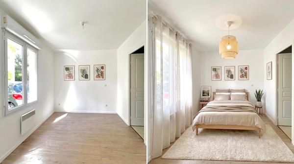 Appartement à vendre 2 pièces avec JARDIN, LE PLESSIS BOUCHARD (95) sans charges, place de parking, gare RER C/ligne H