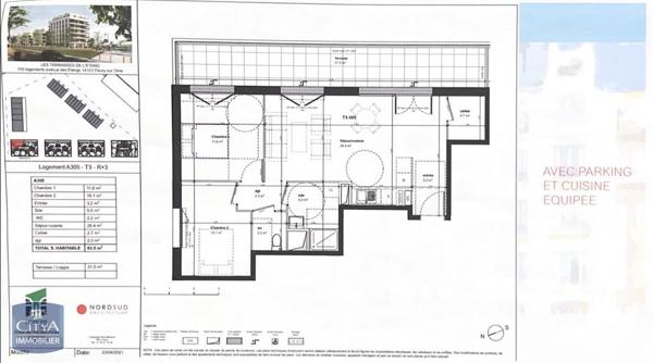 Location appartement Fleury-sur-Orne (14123) 3 pièces 63.5m²